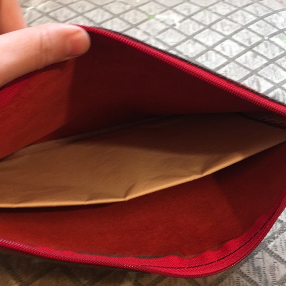 Italian Red Leather Clutch - Picture 2 of 3